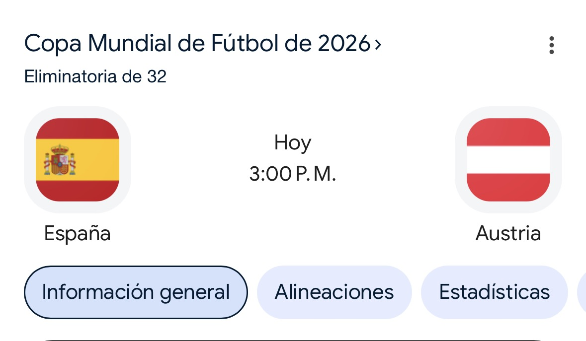 Spain versus Austria fixture graphic